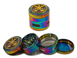 Rainbow Bling Grinder w/ Window - (2.5")(63mm) - Avernic Smoke Shop