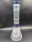 Rainbow Foil Mandala Frosted Water Pipe 14" | 14mm
