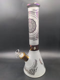 Rainbow Foil Mandala Frosted Water Pipe 14" | 14mm