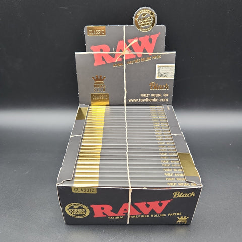 RAW Classic Black Rolling Papers - King Size Box - Avernic Smoke Shop
