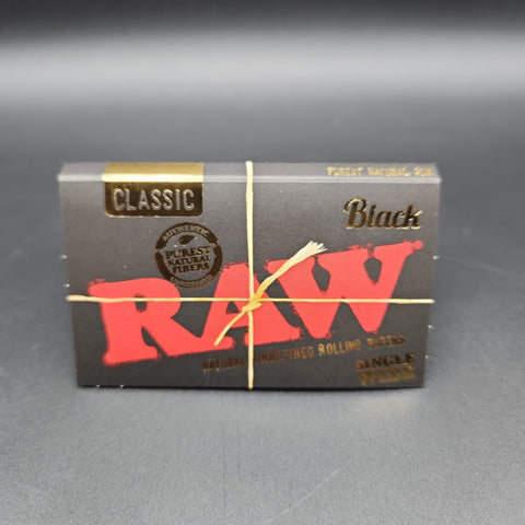 RAW Classic Black Single Wide Double Window Rolling Papers