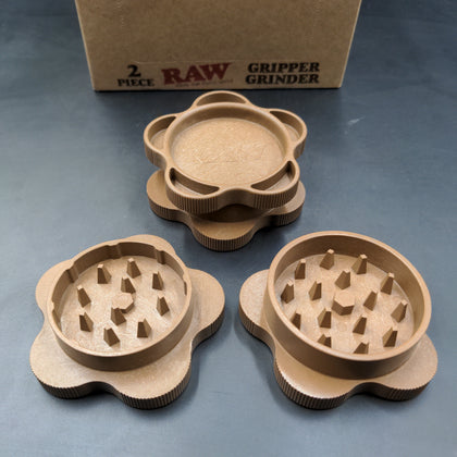 RAW Gripper Grinder | 2pc | 2.5" | Fine Grind V1 - Avernic Smoke Shop