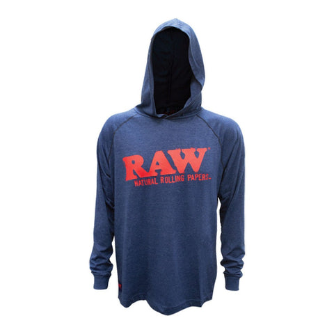 RAW Lightweight Hoodie Shirt - Blue/Red - Avernic Smoke Shop