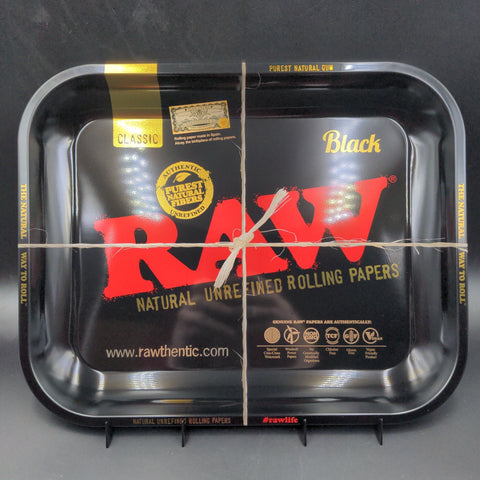 Raw Natural Black Metallic Rolling Tray - Avernic Smoke Shop