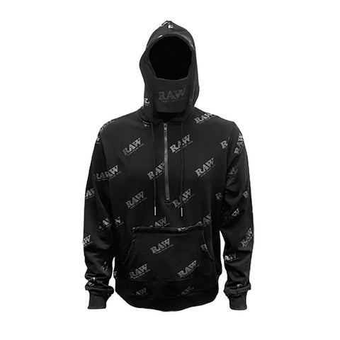 RAW Rawlers Hoodie w/ Stash Pockets and Tray | Black - Avernic Smoke Shop