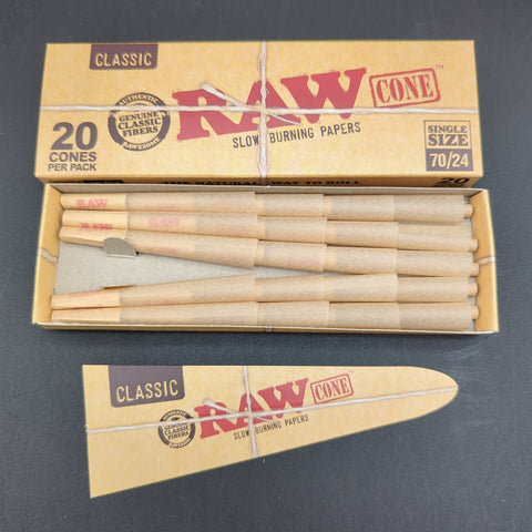 RAW Single 70/24 Cones - 20 Pack - Avernic Smoke Shop