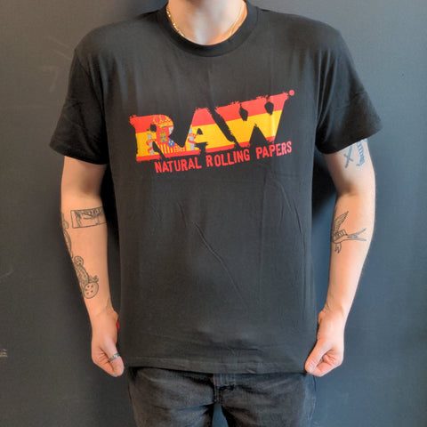 RAW T Shirt - Black Logo Alcoy - Avernic Smoke Shop