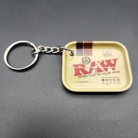 RAW Tiny Rolling Tray Keychain | 1.8" x 1.5" - Avernic Smoke Shop