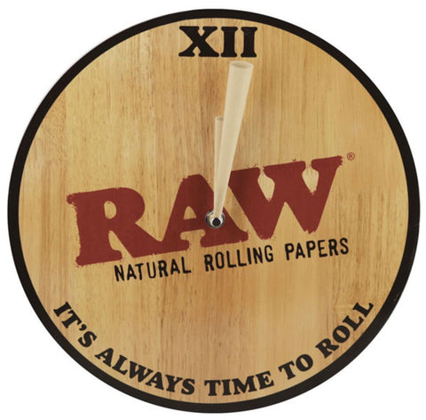 RAW Wall Clock - Wood / 11.5" - Avernic Smoke Shop