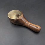 Revolving 5 Hitter Wood Pipe w/ Polished Brass Lid | 4.5" - Avernic Smoke Shop