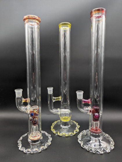 Ripplefoot Straight Tube w/ Inline Perc - Fire Within Glass - Avernic Smoke Shop