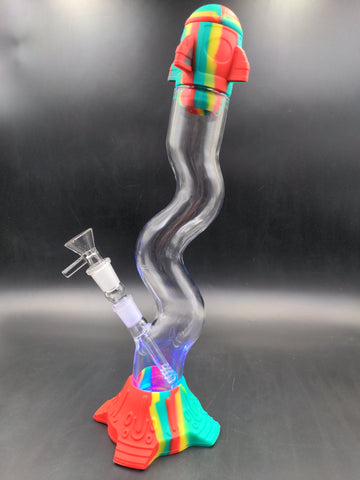 Rocketship LED Silicone Water Pipe | 13.5" | 14mm - Avernic Smoke Shop