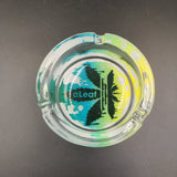 Round Leaf Design Glass Ashtray