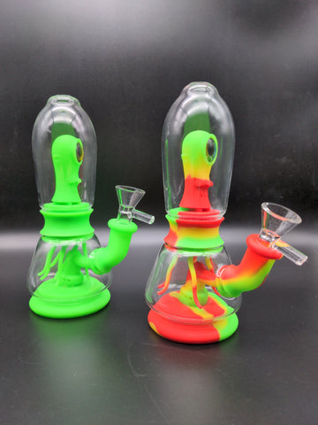 Sacred Alien Silicone & Glass Water Pipe | 7" | 14mm - Avernic Smoke Shop