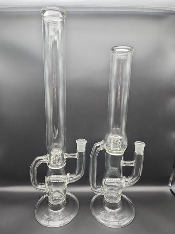 Slitted Inline to Vertical Inline Recycler Tubes - Fire Within Glass - Avernic Smoke Shop