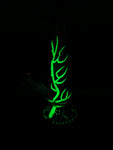 Small GoG Glow in the Dark Neon Beaker Water Pipe with Tree Perc - Avernic Smoke Shop