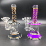 Small Stemless GoG Colorful Floral Print Water Pipe with Showerhead Perc