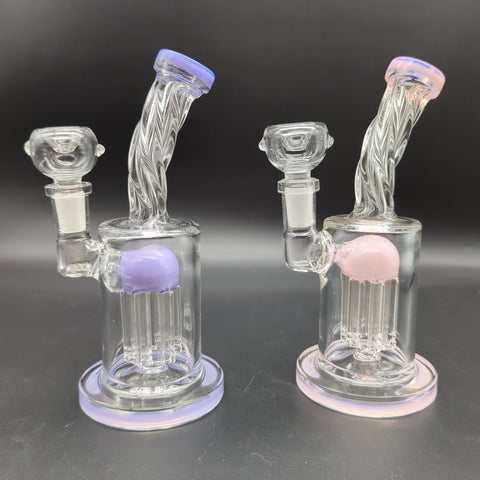 Small Stemless GoG Twisted Water Pipe W Tree Perc - Avernic Smoke Shop