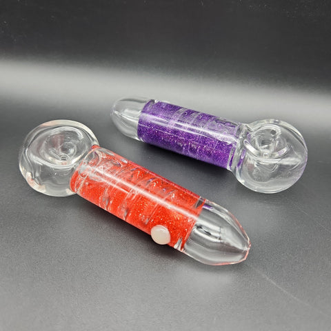 Sparkle Coil Glycerin Hand Pipe | 5" | Colors Vary
