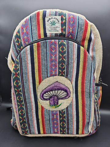 ThreadHeads Himalayan Hemp Funky Mushroom Backpack - 12"x16" - Avernic Smoke Shop