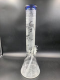 Tiki Tropic Etched Beaker Water Pipe | 15" | 14mm - Avernic Smoke Shop