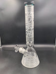 Tiki Tropic Etched Beaker Water Pipe | 15" | 14mm - Avernic Smoke Shop