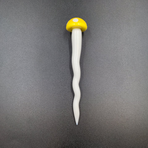 Toadstool Mushroom Twisted Glass Dab Tool - 5" - Avernic Smoke Shop