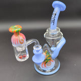 Toxic Glass 6" Pyramid Wig Wag Recycler Rig Set - Avernic Smoke Shop