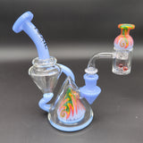 Toxic Glass 6" Pyramid Wig Wag Recycler Rig Set - Avernic Smoke Shop