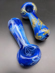 Trippy Floral Double Glass Spoon Pipe - 5" - Avernic Smoke Shop