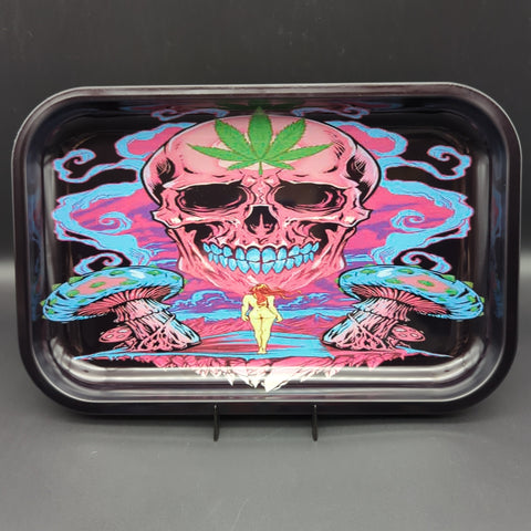 Trippy Skull Rolling Tray - Avernic Smoke Shop