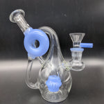 Twisted Donut Recycler Water Pipe - 6.5"|14mm - Avernic Smoke Shop