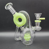 Twisted Donut Recycler Water Pipe - 6.5"|14mm - Avernic Smoke Shop