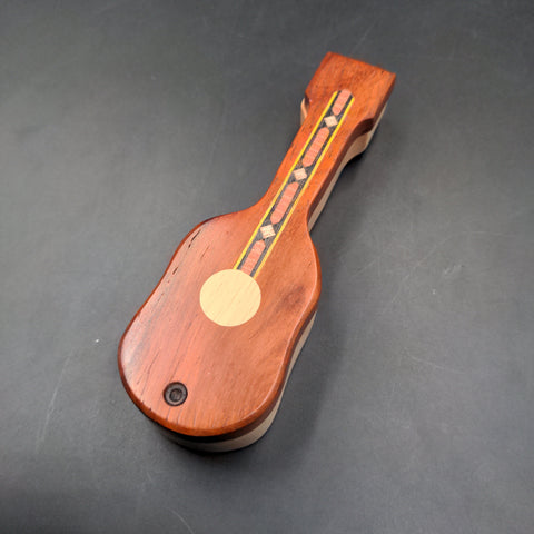 Wood Guitar Dugout w/ Magnetic Lock Swivel Lid | 4.75"