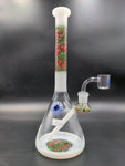 Worked Wig Wag Water Pipe - 10" | 14mm - Avernic Smoke Shop