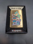 Zippo Lighter | Pulsar Psychedelic Rattlesnake | Brushed Brass - Avernic Smoke Shop